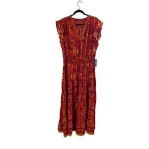 Vince Camuto Dress Maxi Boho Flowy Tired Whimsical Floral Womens SZ XL NWT